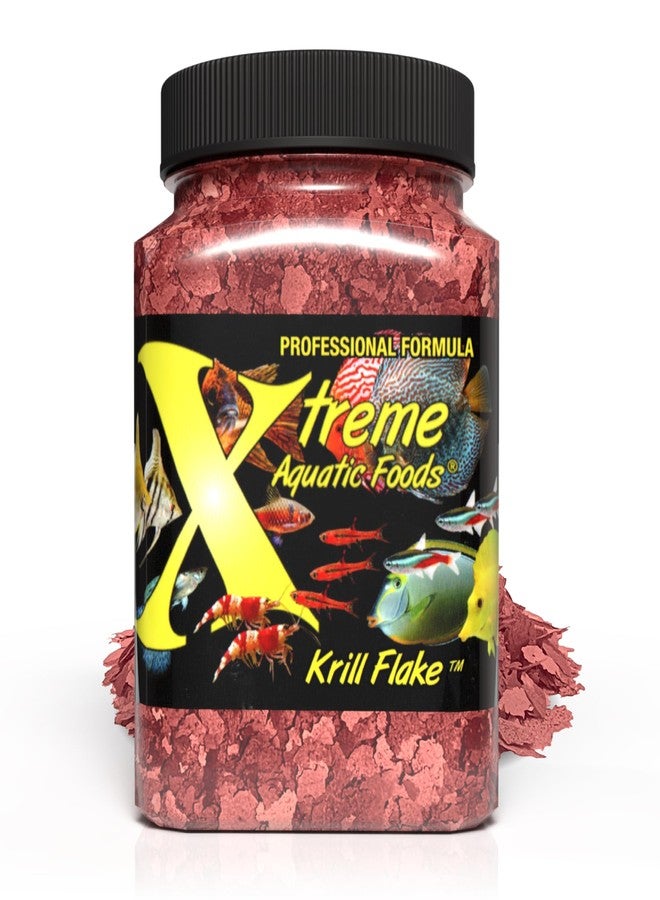 Xtreme Aquatic Foods Xtreme Krill Flakes - Premium Max Protein Freshwater Fish Food with 100% Krill and Shrimp, & Vitamins for Optimal Immune and Digestive Health, Boosts Color & Energy - USA Farm Grown (3.5oz) - Image 1